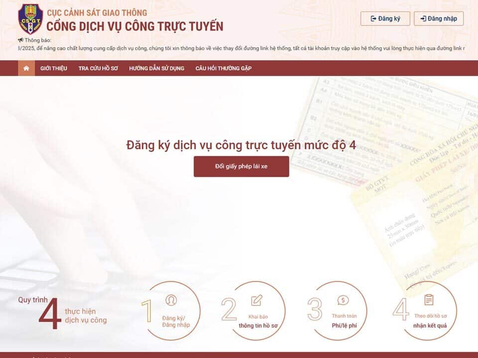 Hướng dẫn Đổi Giấy Phép Lái Xe Online