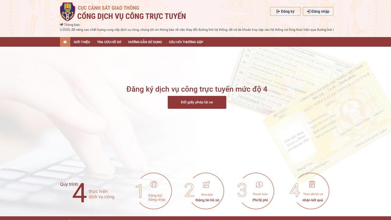 Hướng dẫn Đổi Giấy Phép Lái Xe Online