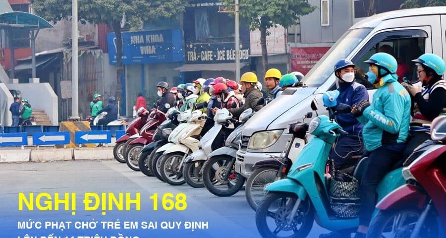 Nghị định 168 chở trẻ em xe máy cần lưu ý
