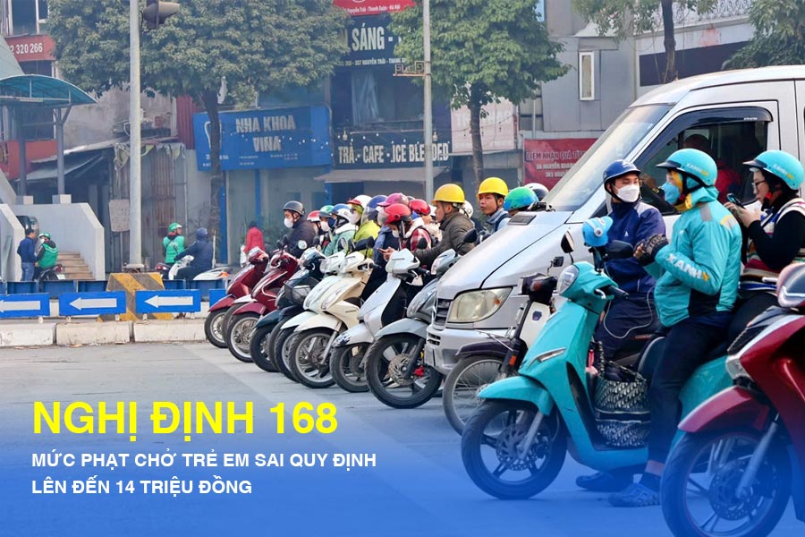 Nghị định 168 chở trẻ em xe máy cần lưu ý